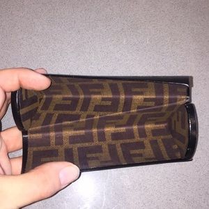 Authentic fendi sunglasses case pen holder clutch